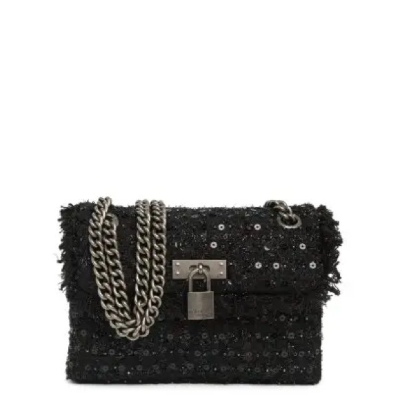Kurt Geiger Handbags - Kurt Geiger London Tweed Lock Fringe Sequins Flap Crossbody/Shoulder Bag